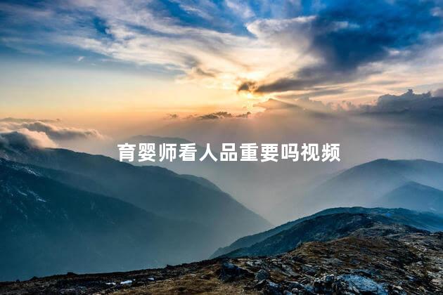育婴师看人品重要吗视频