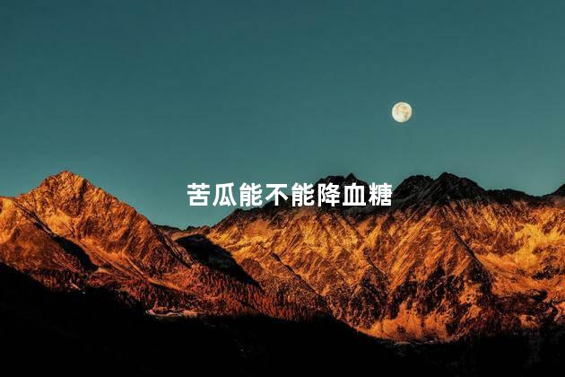 苦瓜能不能降血糖