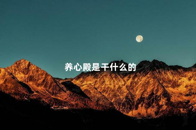 养心殿是干什么的