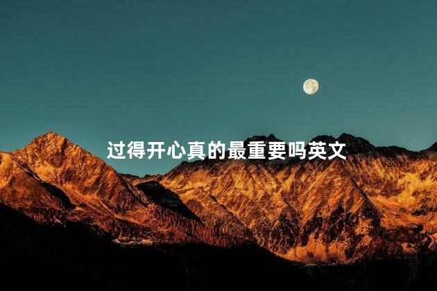 过得开心真的最重要吗英文