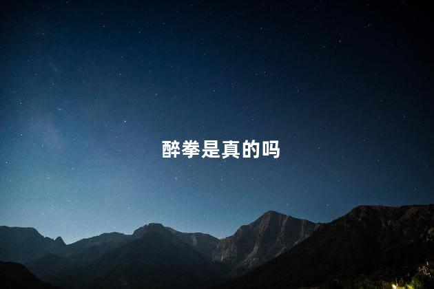 醉拳是真的吗