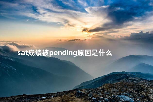 sat成绩被pending原因是什么