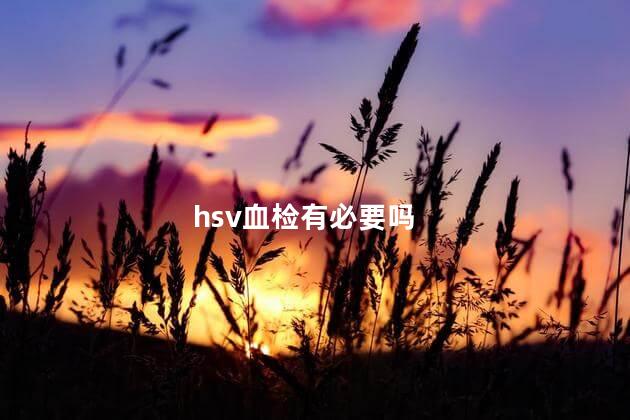 hsv血检有必要吗