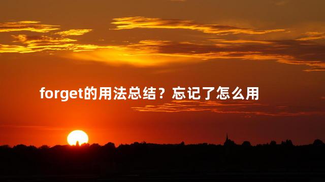 forget的用法总结？忘记了怎么用？快速掌握forget的正确用法！