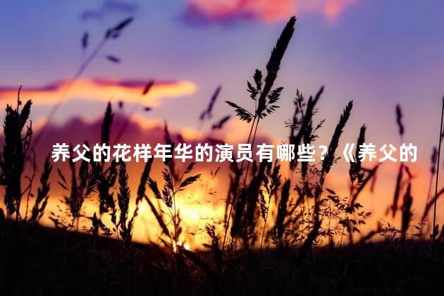 养父的花样年华的演员有哪些？《养父的花样年华》演员阵容曝光